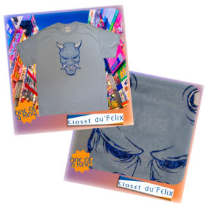 Oni Mask in Blue Glitter