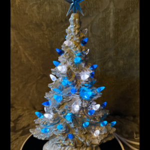 10 inch Handmade Ceramic blue and white Mantel tree