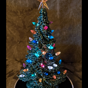 10 inch Handmade Ceramic Mantle Tree, Green