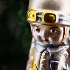 Aviator Girl, Amelia, Pilot, Vintage Old World Glass Christmas Ornament