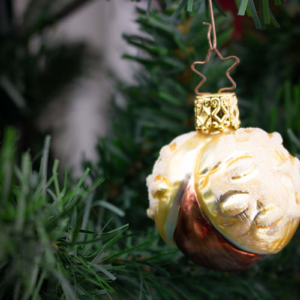 Small Chestnut, Acorn, Hazelnut,  Vintage Old World Glass Christmas Ornament