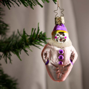 Clown in a Pink Jumpsuit, Vintage Old World Glass Christmas Ornament