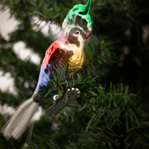 Clip on, Colorful Cockatoo,Vintage Old World Glass Christmas Ornament