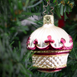 Lavish Crown, Vintage Old World Glass Christmas Ornament