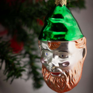 Large Leprechaun, Elf, Vintage Old World Glass Christmas Ornament