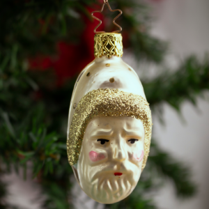 Ivory Father Christmas,Vintage Old World Glass Christmas Ornament
