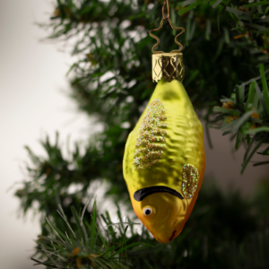 Gold Fish, Vintage Old World Glass Christmas Ornament