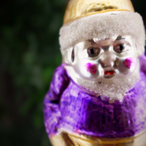 Grumpy Boy in a Purple Sweater, Vintage Old World Glass Christmas Ornament