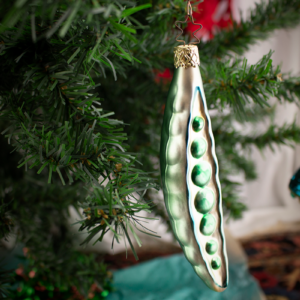 Large Peapod, Vintage Old World Christmas Glass Ornament
