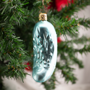 Large Pickle, Vintage Old World Glass Christmas Ornament