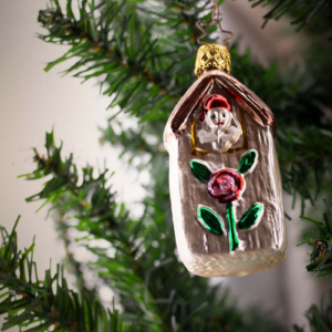 Rose House Boy, Vintage Old World Glass Christmas Ornament