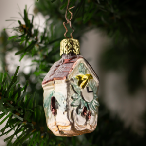 Runaway Cuckoo Clock, Vintage Old World Glass Christmas Ornament