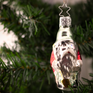 Gnome with a shovel, Vintage Old World Christmas Ornament