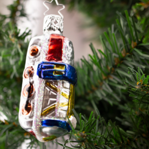 Train Car, Vintage Old World Glass Christmas Ornament