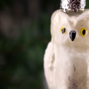 White Snow Owl,Vintage Old World Glass Christmas Ornament